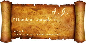 Albecker Január névjegykártya